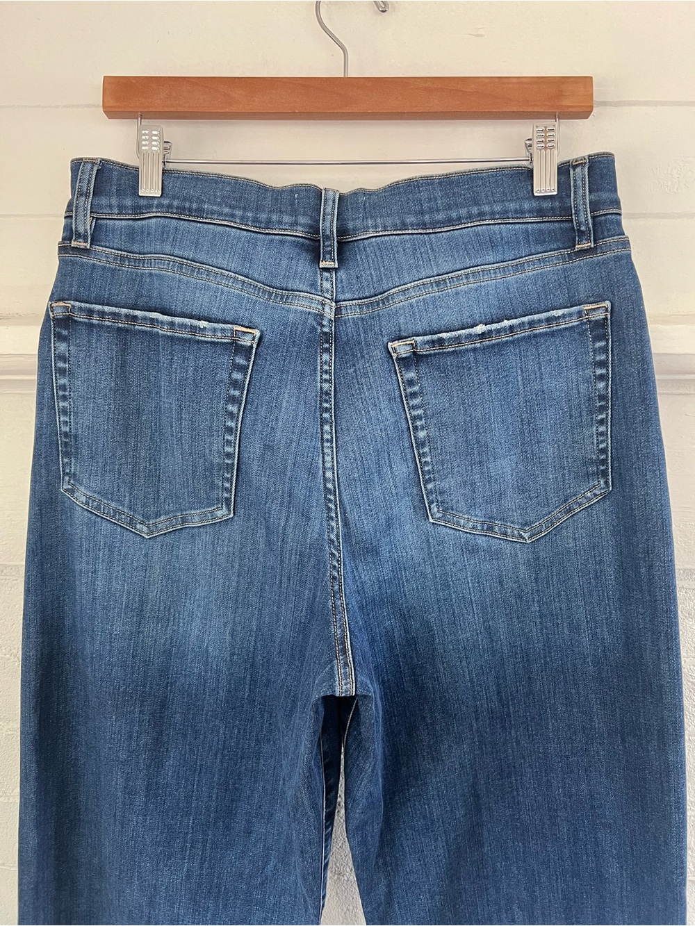 Fram Le Slim Palazzo Jeans Lupine Wide Leg Raw Hem Denim Size 30 - Picture 7 of 13